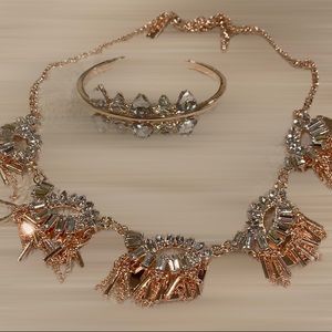 INC gold cubic zirconia necklace &  bracelet!